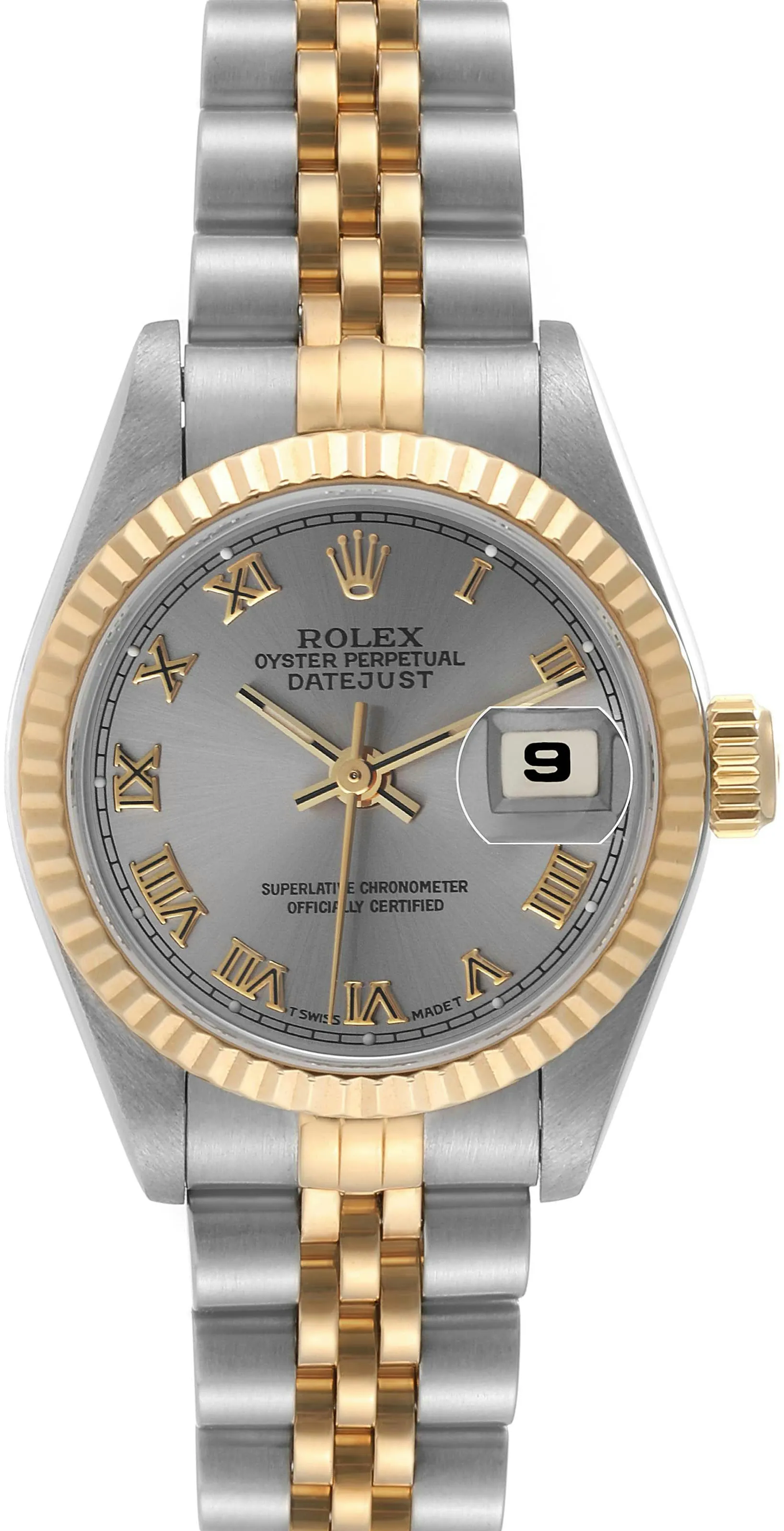 Rolex Lady-Datejust 69173 26mm Yellow gold and stainless steel Gray 2