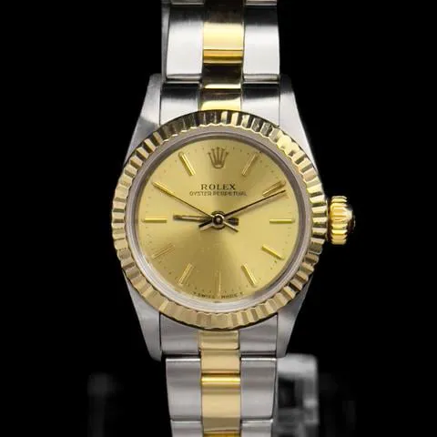 Rolex Oyster Perpetual 67193 26mm Yellow gold and Stainless steel Champagne