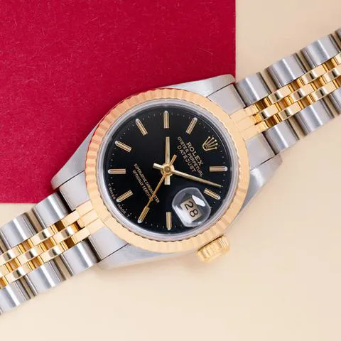 Rolex Lady-Datejust 69173 26mm Yellow gold and stainless steel Black