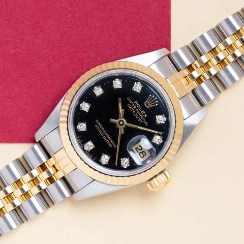 Rolex Lady-Datejust 69173 26mm Yellow gold and stainless steel Black