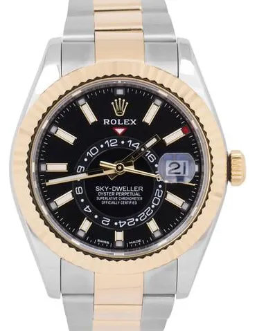 Rolex Sky-Dweller 326933 42mm Yellow gold and stainless steel Black