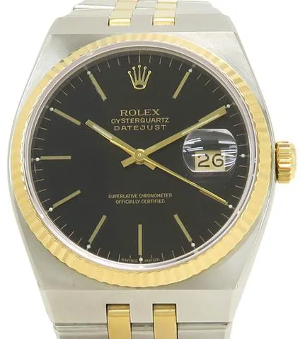 Rolex Datejust Oysterquartz 17013 36mm Yellow gold and stainless steel Black