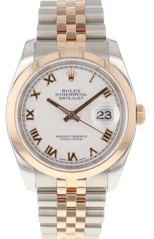 Rolex Datejust 36 116201 36mm Yellow gold and Stainless steel White