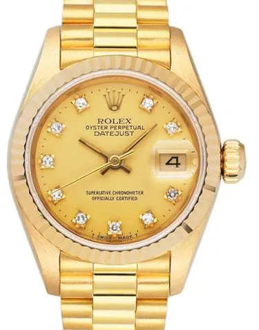 Rolex Lady-Datejust 69178 26mm Yellow gold Champagne