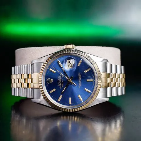 Rolex Datejust 36 16013 36mm Yellow gold and stainless steel Blue