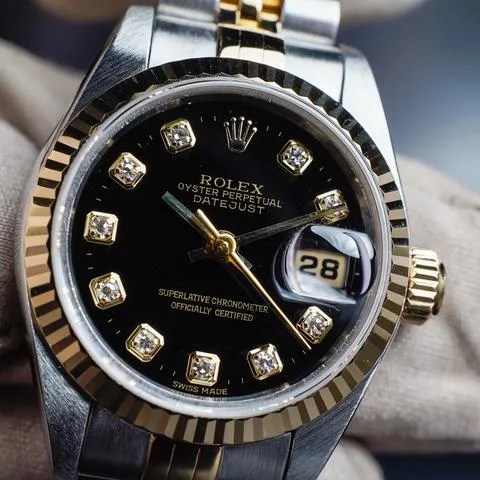 Rolex Lady-Datejust 69173 26mm Yellow gold and stainless steel Black 9