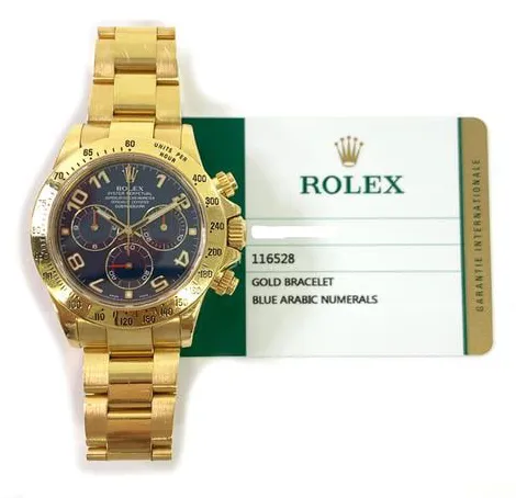 Rolex Daytona 116528 40mm Yellow gold Blue