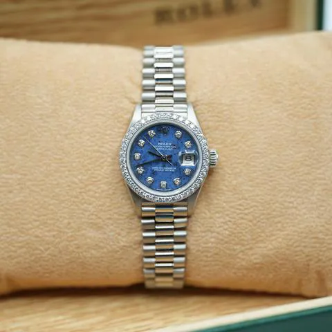 Rolex Lady-Datejust 69139 26mm White gold Blue