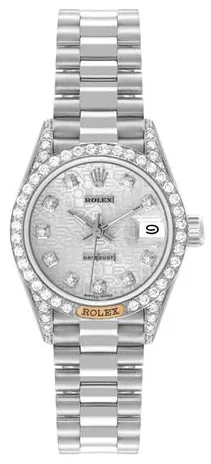 Rolex Lady-Datejust 69159 26mm White gold Silver 5