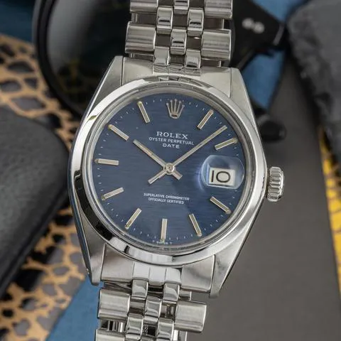 Rolex Oyster Perpetual Date 1500 34mm Stainless steel Blue