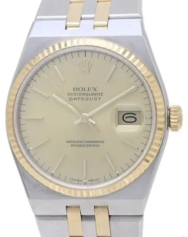 Rolex Datejust Oysterquartz 17013 36mm Yellow gold and stainless steel Champagne