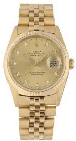 Rolex Datejust 36 16238 36mm Yellow gold Champagne