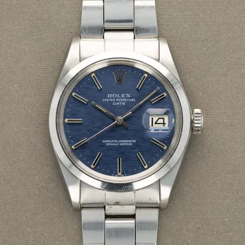 Rolex Oyster Perpetual Date 1500 34mm Stainless steel Blue