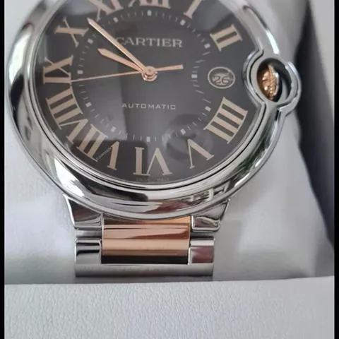 Cartier Ballon Bleu W6920032 42mm Yellow gold and Stainless steel Brown