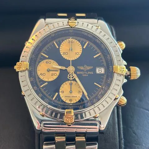 Breitling Chronomat B13050 39mm Yellow gold and stainless steel Blue 7