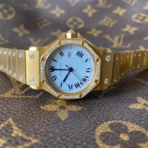 Cartier Santos 2965 30mm Yellow gold White