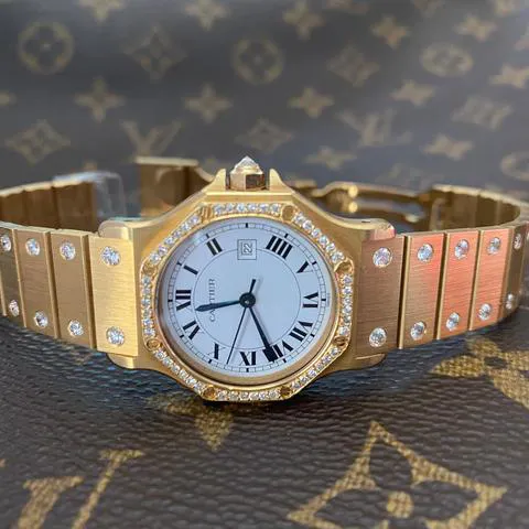 Cartier Santos 2965 30mm Yellow gold White 7