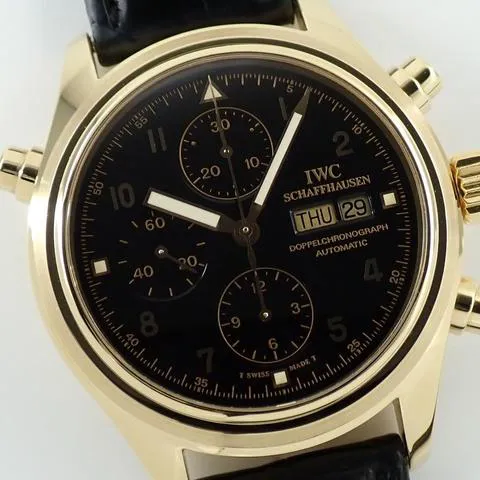 IWC Pilot Double Chronograph IW3713 42mm Yellow gold Black 2