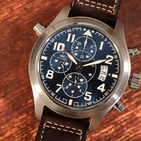 IWC Pilot Double Chronograph IW371807 44mm Stainless steel Blue