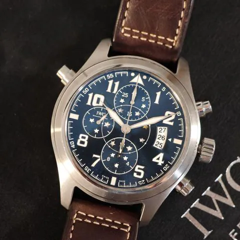 IWC Pilot Double Chronograph IW371807 44mm Stainless steel Blue 10