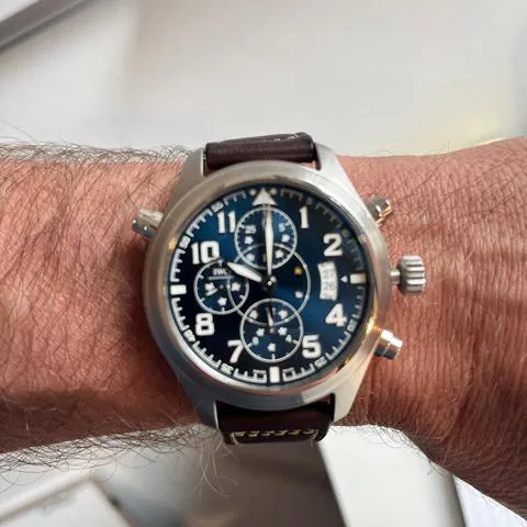 IWC Pilot Double Chronograph IW371807 44mm Stainless steel Blue 11