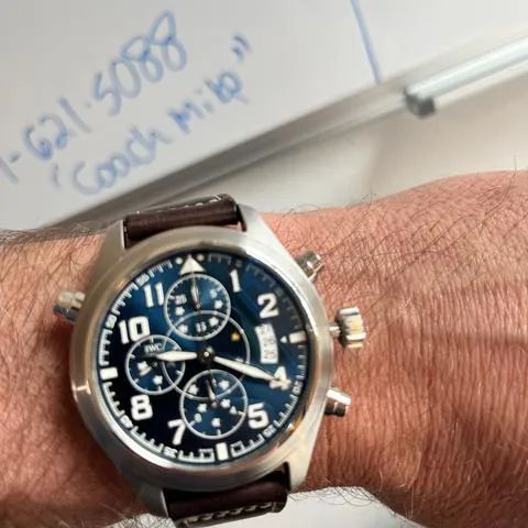 IWC Pilot Double Chronograph IW371807 44mm Stainless steel Blue 12