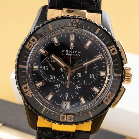 Zenith El Primero Stratos Flyback 85.2060.405/23.C714 45.5mm Yellow gold and stainless steel Black