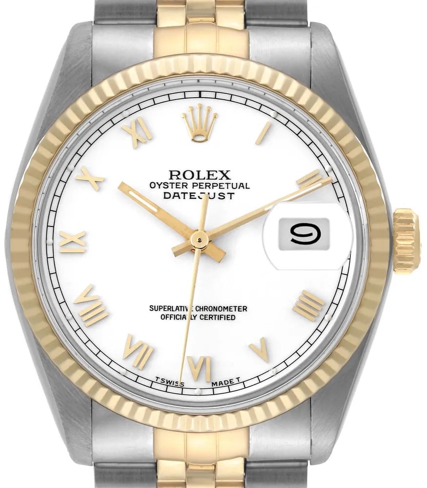 Rolex Datejust 36 16013 36mm Yellow gold and stainless steel White 2