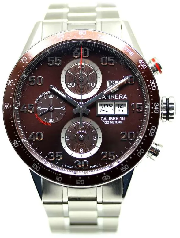 TAG Heuer Carrera CV2A12 43mm Stainless steel Brown
