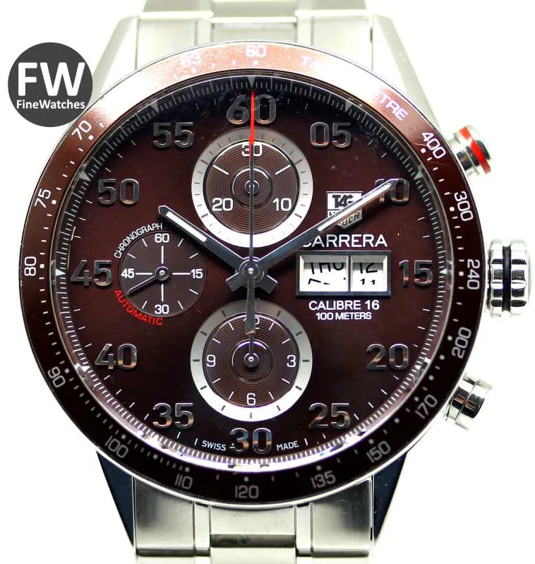 TAG Heuer Carrera CV2A12 43mm Stainless steel Brown 1