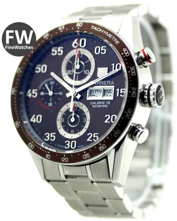 TAG Heuer Carrera CV2A12 43mm Stainless steel Brown 2