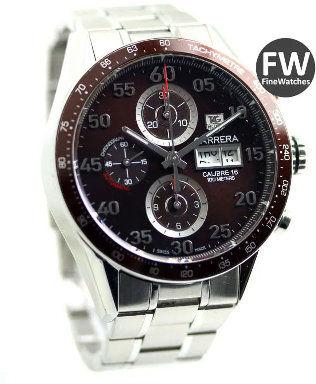 TAG Heuer Carrera CV2A12 43mm Stainless steel Brown 4
