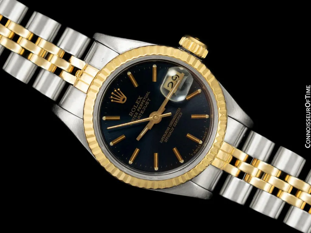 Rolex Oyster Perpetual 67193 26mm Yellow gold and Stainless steel Blue