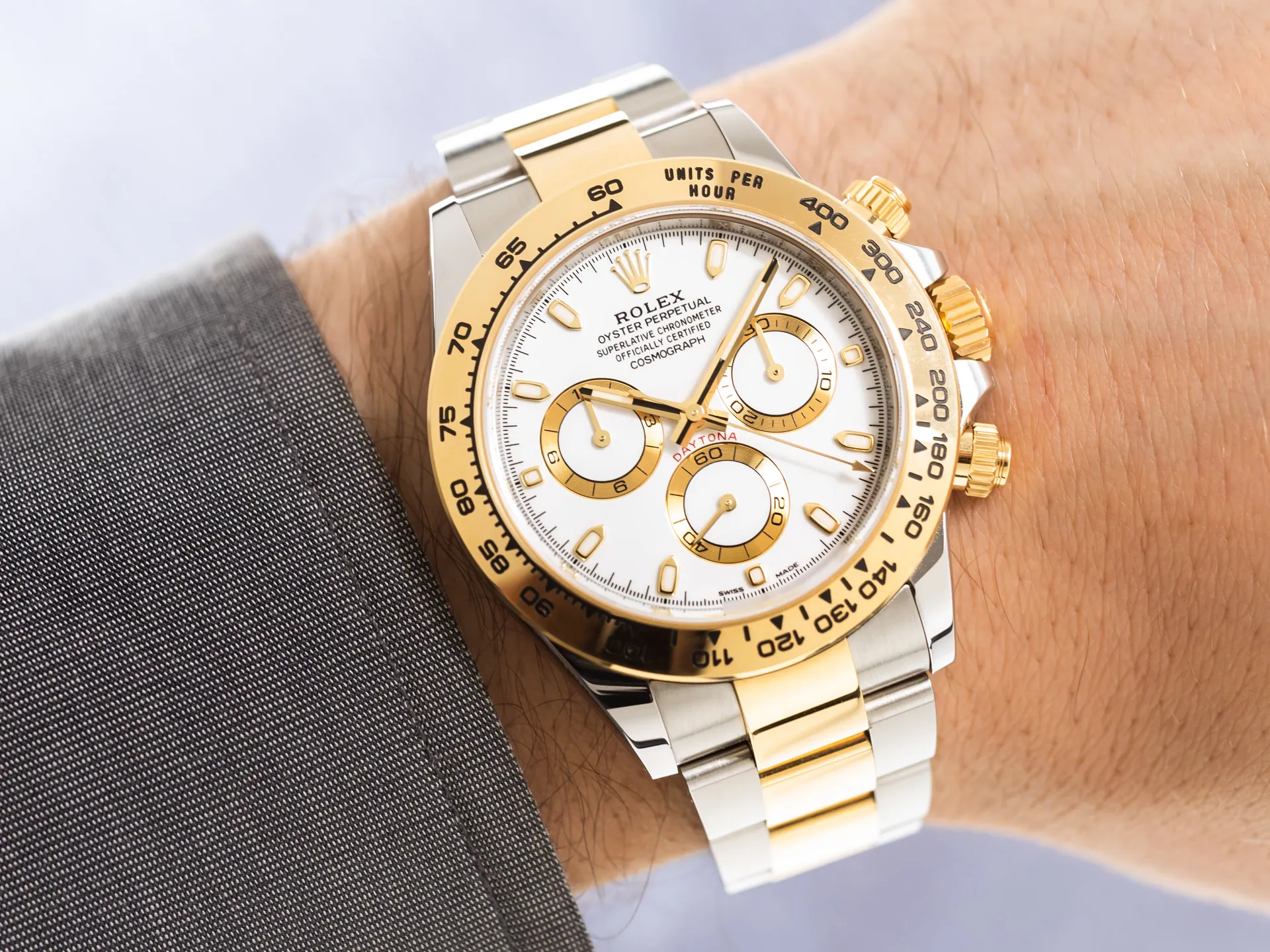 Rolex Daytona 40mm Yellow gold and stainless steel White