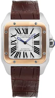 Cartier Santos 100 W20107X7 Yellow gold and Stainless steel Silver