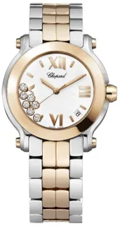 Chopard Happy Sport 278488-9001 Yellow gold and Stainless steel White