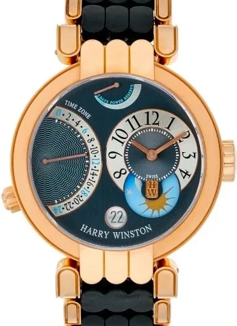 Harry Winston Premier 200-MMTZ39R 39mm Rose gold Blue