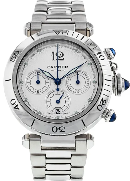 Cartier Pasha Seatimer w31030H3 38mm Stainless steel White