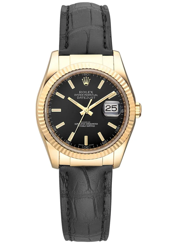 Rolex Datejust 116138 36mm Yellow gold Black