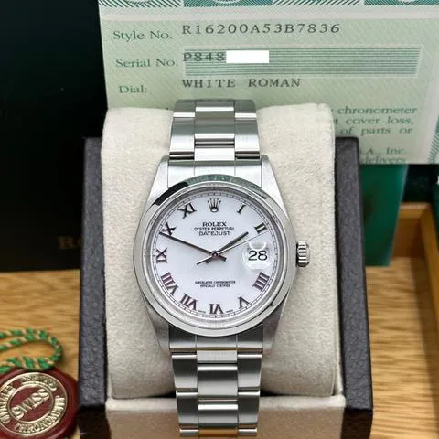 Rolex Datejust 36 16200 36mm Stainless steel White