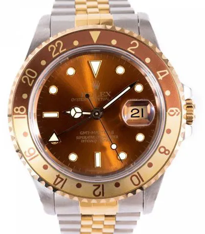 Rolex GMT-Master II 16713 40mm Yellow gold and Stainless steel Brown