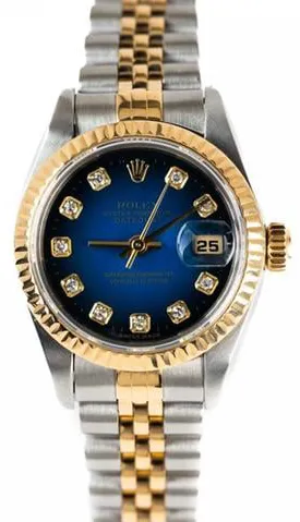 Rolex Lady-Datejust 69173 26mm Yellow gold and stainless steel Blue