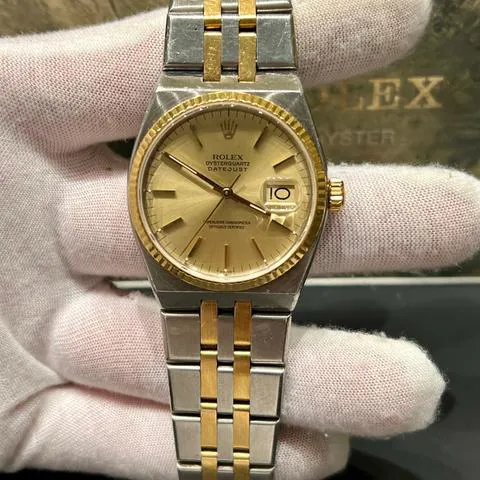 Rolex Datejust Oysterquartz 17013 36mm Yellow gold and stainless steel Champagne