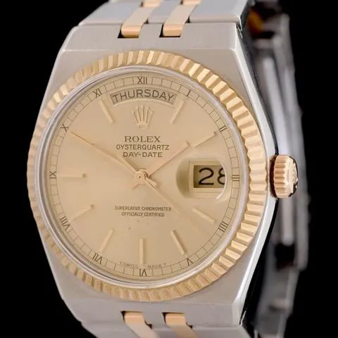 Rolex Datejust Oysterquartz 17013 36mm Yellow gold and stainless steel Champagne