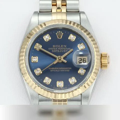 Rolex Lady-Datejust 69173 26mm Yellow gold and stainless steel Blue