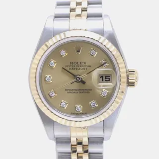 Rolex Lady-Datejust 79173 Stainless steel and 18k yellow gold Champagne