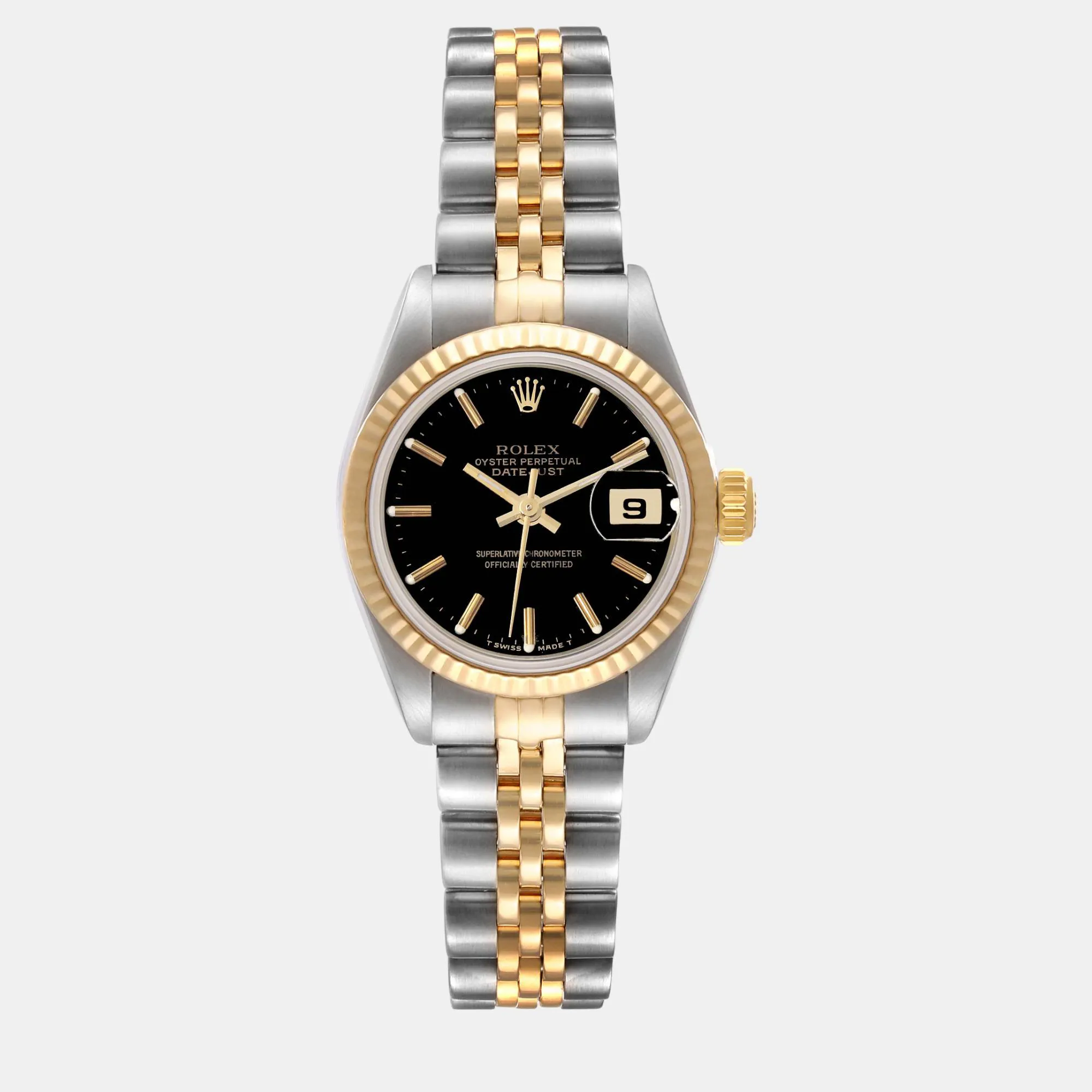 Rolex Datejust 26mm Yellow gold and stainless steel Black