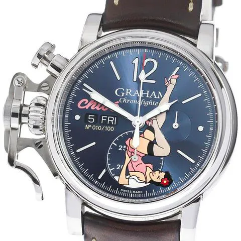 Graham Chronofighter 2CVAS.U10A 44mm Stainless steel Blue and Artistic dial