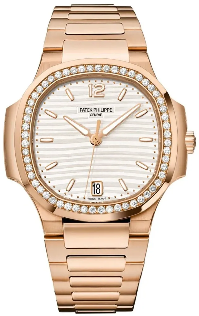 Patek Philippe Nautilus 7118/1200R-001 35mm Rose gold and 18k rose gold Silver