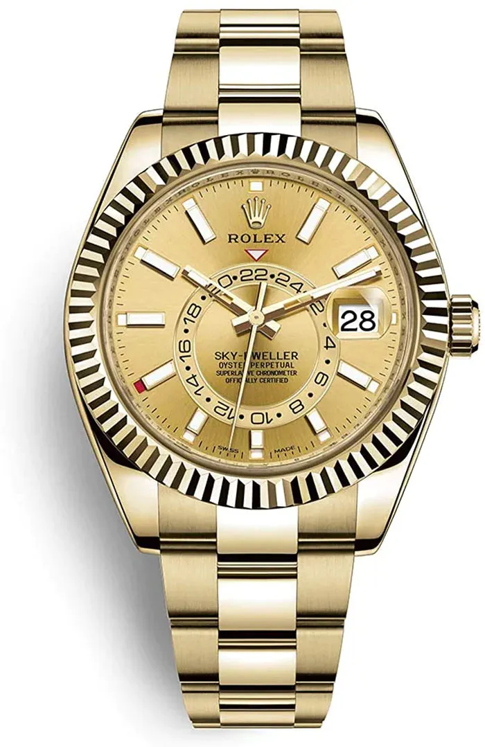 Rolex Sky-Dweller 326938 42mm Yellow gold and 18k yellow gold Champagne